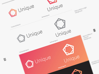 'Unique' brand guidelines branding colour gradient guidelines identity logo logotype unique