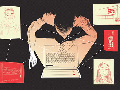 Serial Sleuths drawing editorial illustration magazine reddit serial vector