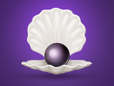 Desert Island: Black Pearl black icon illustration pearl shell