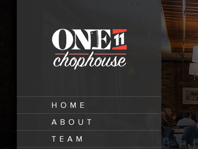 One11 Chophouse Website Header design development header logo navigation website