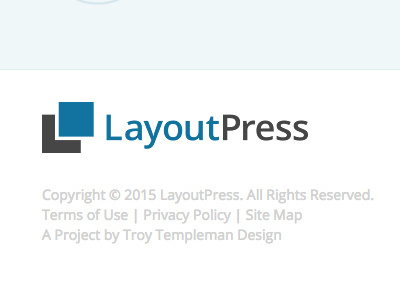 LayoutPress Website Footer design development footer logo website