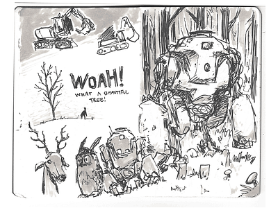 More sketchbook mechs conceptart doodle marker mech mecha