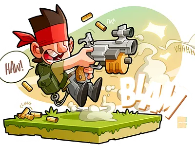 King: The Mercenary - Final character fanart final gaming green gun illustration king
