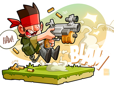 King: The Mercenary - Final character fanart final gaming green gun illustration king