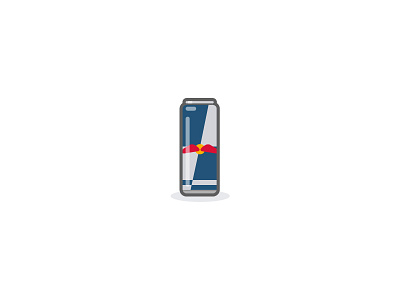 Liquid Wings can energy drink flat icon illustration minimal redbull