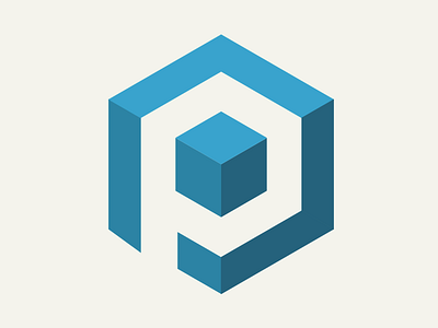 Pixelhouse 3d cube flat geometric