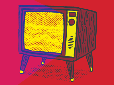 Boob Tube animation boob fuzz gif hand drawn static television tube tv