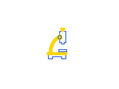 Microscope blue colour icon line microscope science wip yellow