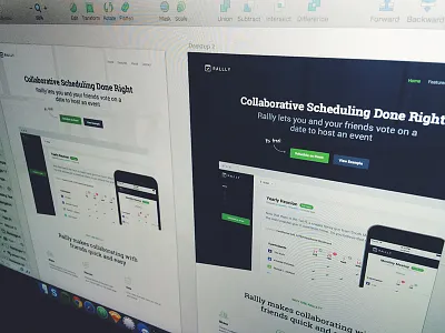 Landing Page - Light/Dark app dark landing light page rallly web webapp