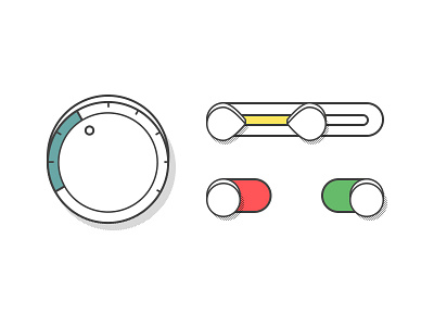 Controls II brightness color controls flat illustrator on off range shadow speed turn ui volume