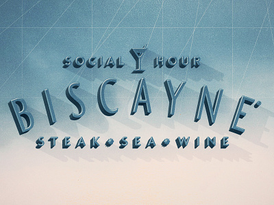 Biscayne Social Hour Concept concept happy hour logo steak texture wine