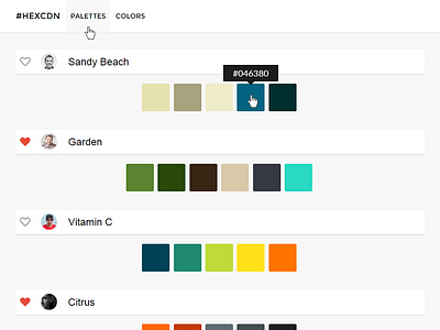 #HexCDN color palettes