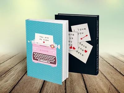 Valentines Postcard Typewriter cards illustration love love letters paper postcards typewriter valentines vector
