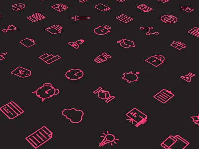 Stroke icon set design icon icons mono set vector web