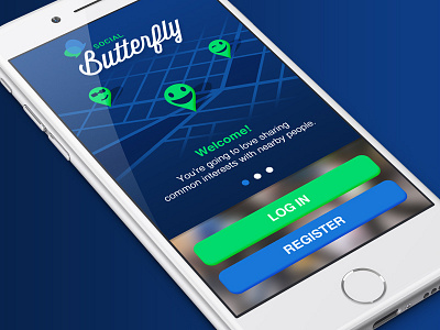 Mobile Butterfly app design mobile design