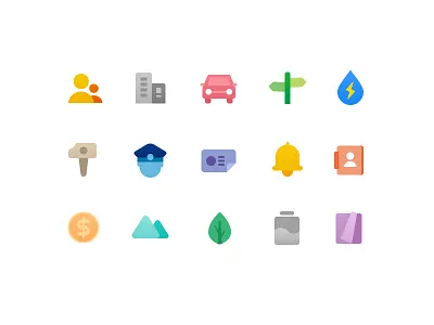 icons for dashu car flash icon money mountain police profile ring tool tower tree water