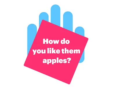 How do you like them apples? Logo comedy hack dating logo