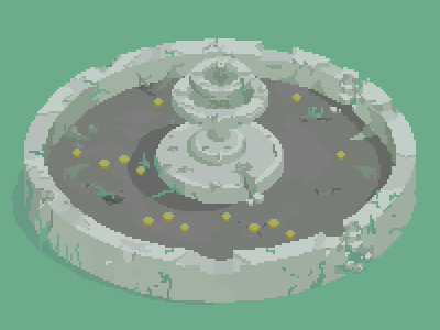 Ruin Fountain objects pixel art