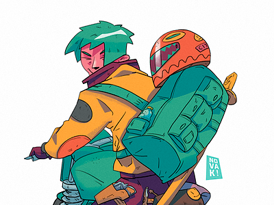 motorcyclist concept art biker concept helmet jacket katana motorcycle sword yellow