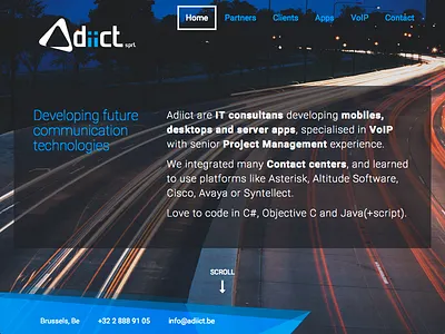 Adiict bootstrap front end single webpage ui ux webdesign