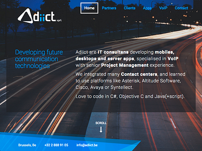 Adiict bootstrap front end single webpage ui ux webdesign