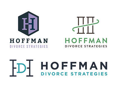 Hoffman Divorce Strategies bold bright divorce h law lawyer logo minimal modern monogram