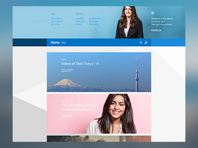 Klarna Blog - top draw menu functionality blog content feed klarna payments roll simple start up tech