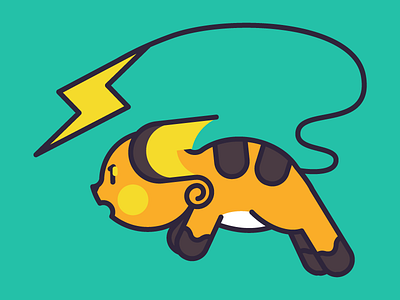 Raichu adobe design prompts illustrator line pokemon raichu yellow