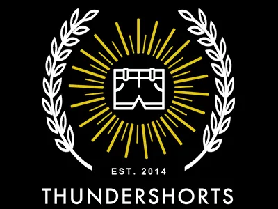 Thundershorts Logo comedy laurels logo shorts