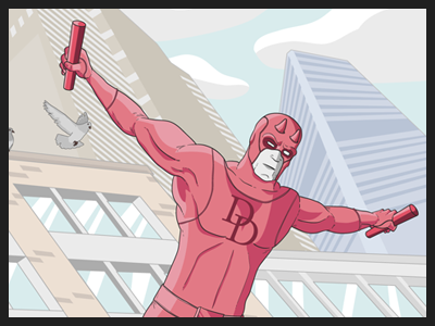 Daredevil comics illustration posters