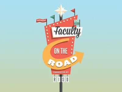 Risd Faculty On The Road Postcard america motel signage risd route 66 sign
