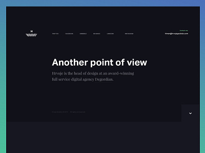 www.hrvojegrubisic.com black design landing minimal page portfolio responsive simple typography website