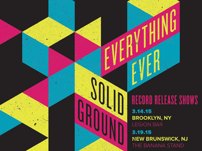 Everything Ever poster grid grunge hexagon isometric triangle vector