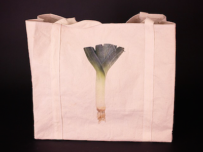 Leek Grocery Bag canvas bag leek photography sewing