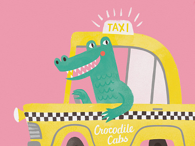 Crocodile Cabs crocodile illustration taxi
