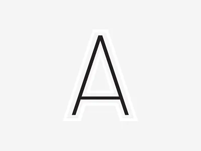 A a bw inline lettering outline typography