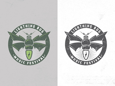 Lightning Bug Music Festival - Logo Concept branding bulb emblem festival icon illustration lightning logo music
