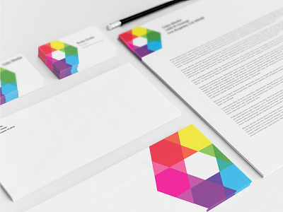 Odin Media Branding branding color wheel geometric hexagon logo