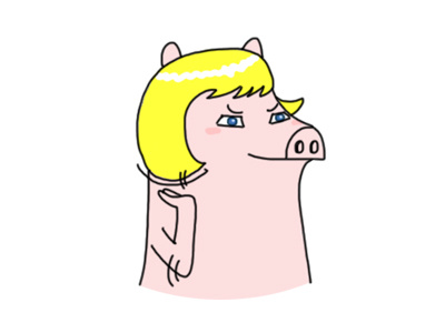 Handsome doodle handsome illustration piggy