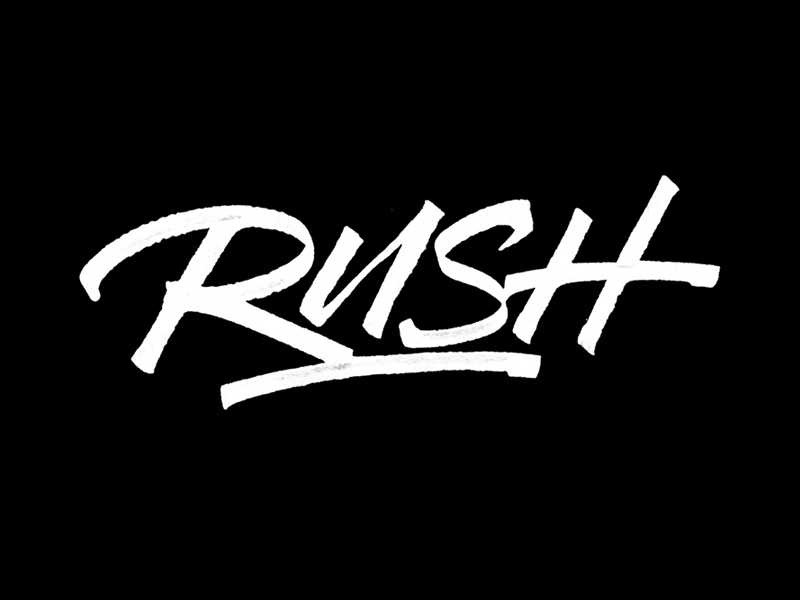 Rush brush calligraphy custom draft expressive freehand handmade lettering ruling pen rush typography