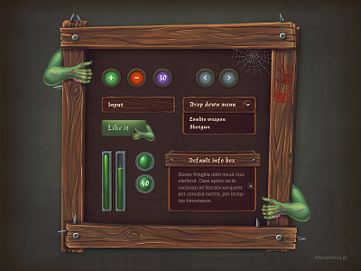 Zombie GUI set android game gui interface ios layout ui undead zombie zombies