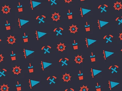 HAD blue bucket education flag icons nautical navigation pattern rudder sailing tool youth