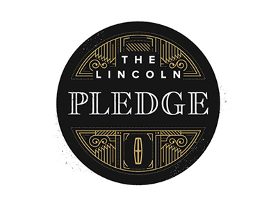 The Lincoln Pledge art deco logo seal