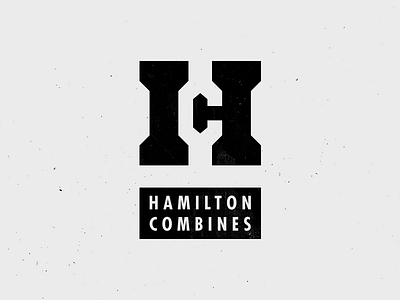 Hamilton Combines farm logo negative space texture typography