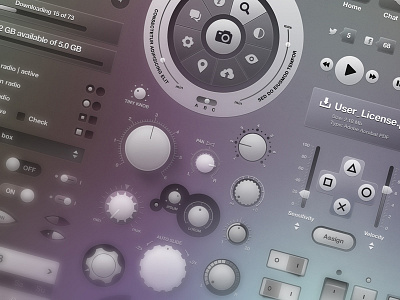 One of the biggest UI kits, fully transparent! audio gui interface kit knob point psd set slider transparent ui zen