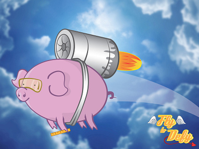 Fly to Defy " Engineer " pig piggy vector when pigs fly