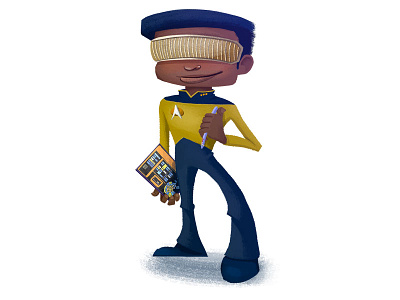 Geordi LaForge enterprise illustration next generation sketch dailies star trek