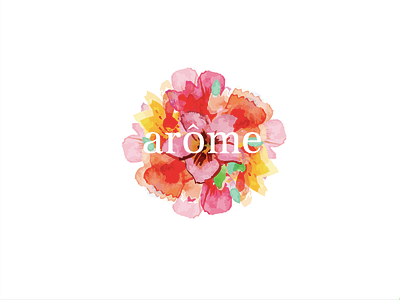 Arome candle female floral flower flowers girl logo orange pink