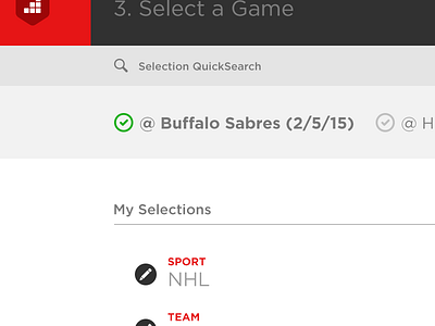 Sports Admin admin check clean gray platform progress red search sports ui ux white