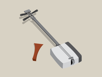 Shamisen Illustration flat design illustration japanese shamisen vector